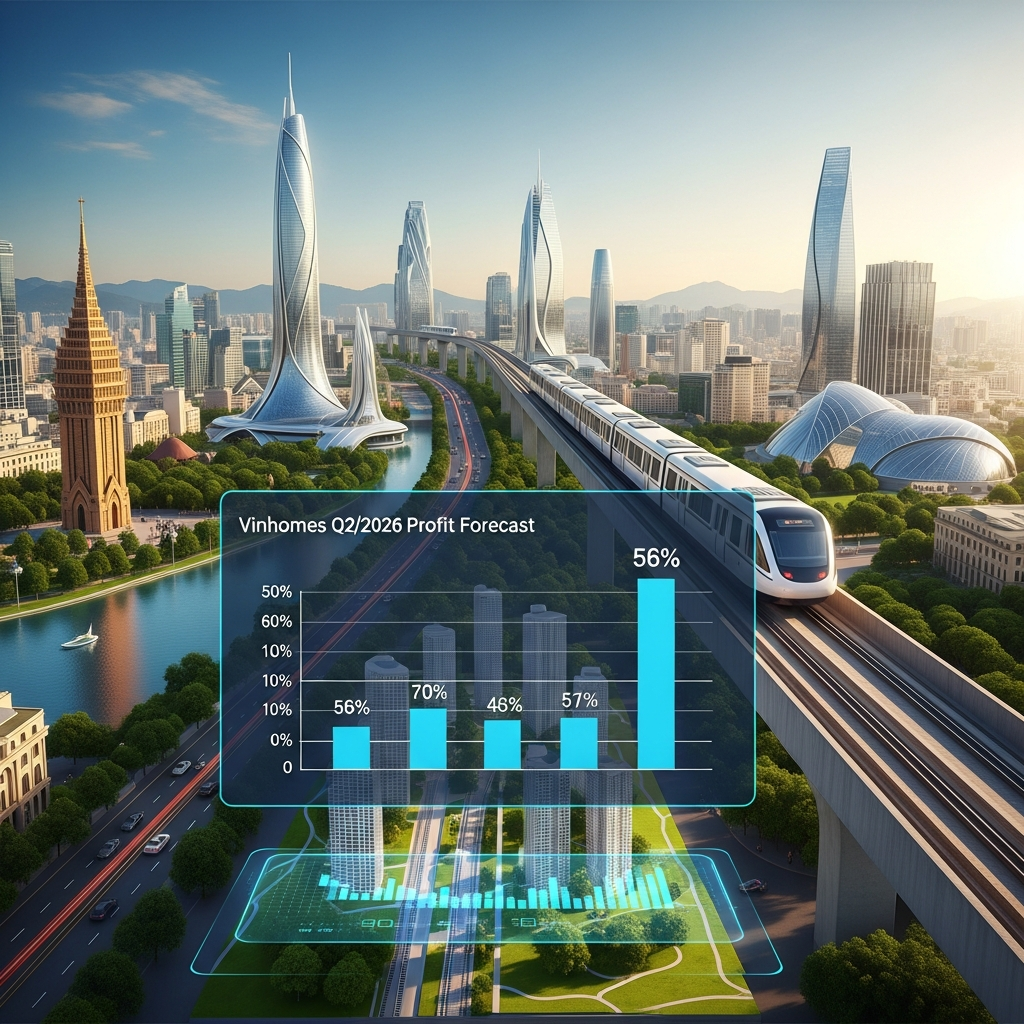 Vinhomes: Dự Báo Lợi Nhuận Quý 2/2026 Tăng 56%, Tạo Đà Cho Các Dự Án Đường Sắt Đô Thị Mới Tại Hà Nội 2 Phối cảnh tổng thể dự án